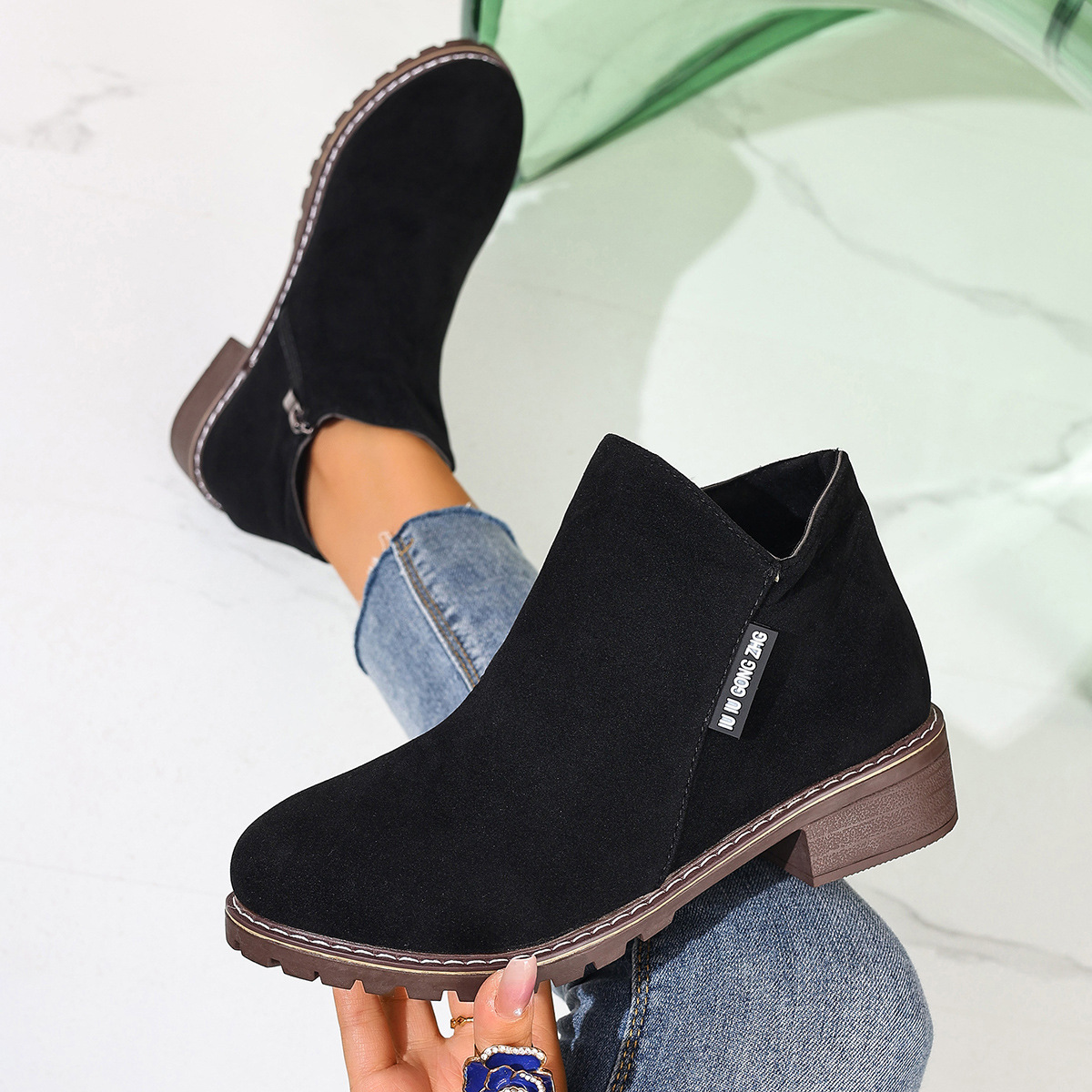 Women Formal Wear Shoes - Женские осенне-зимние ботильоны с боковой молнией,