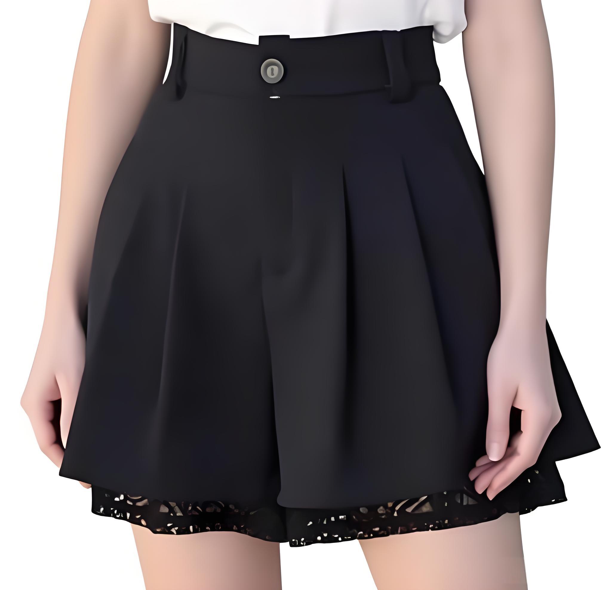 Women Formal Wear Tailor - Женские брюки-кюлоты с высокой талией, плиссированные,