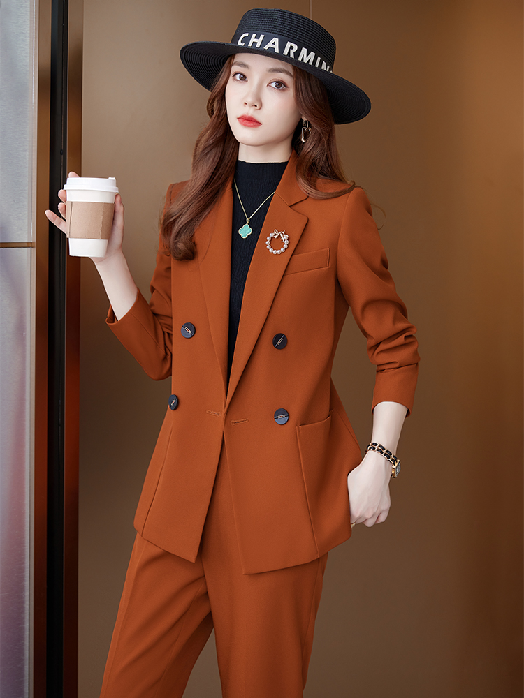 Women Formal Wear Tailor - Женский деловой костюм-двойка: двубортный пиджак с