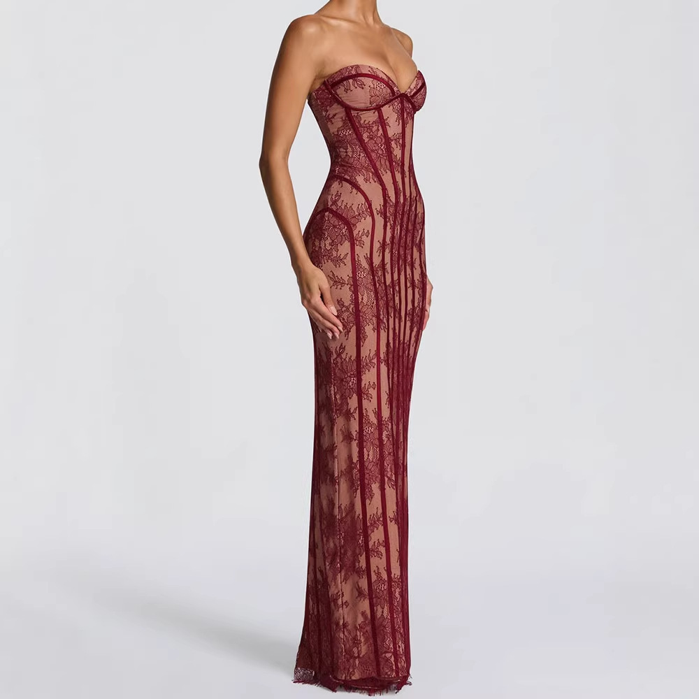 Woman Formal Wear - Платье макси без бретелек облегающего кроя