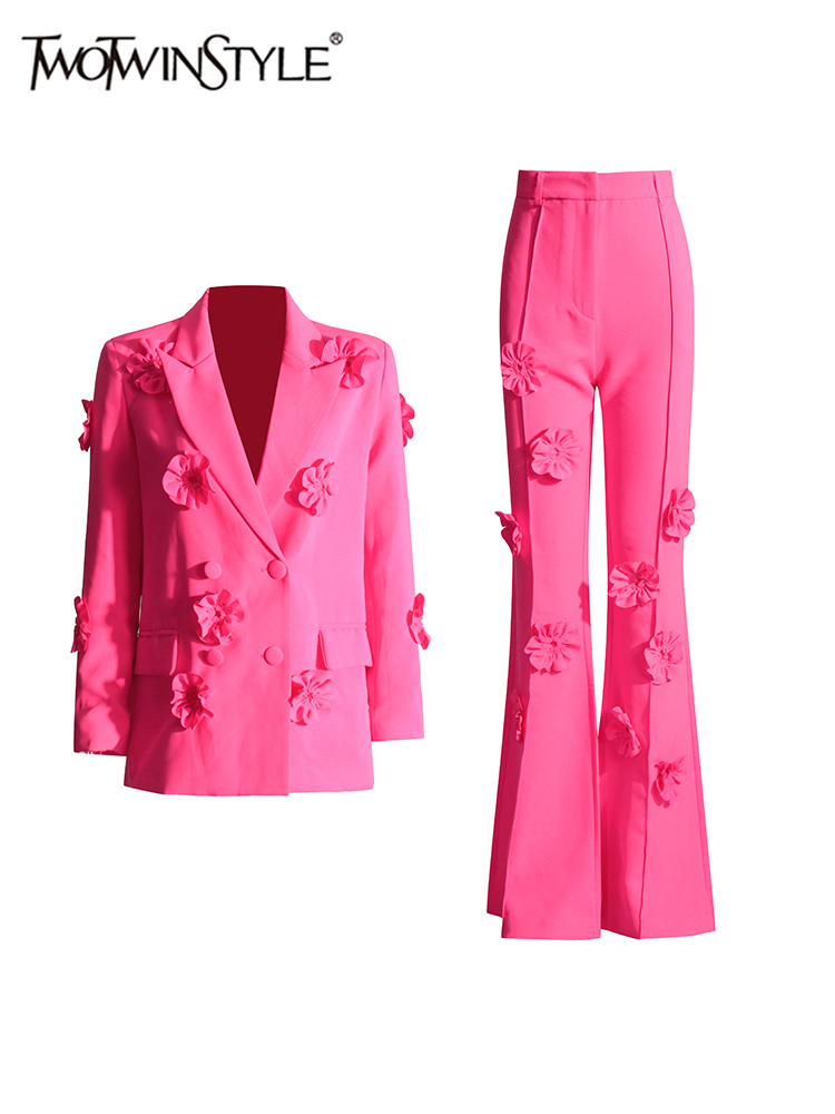 Women'S Formal Wear Pants - Женский костюм с аппликацией TWOTWINSTYLE, элегантный