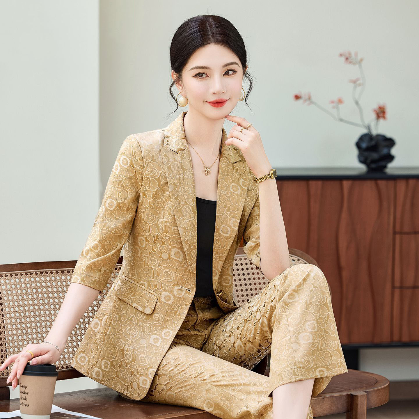 Модный абрикосовый деловой кос – обзор и цена Women Formal Wear Trousers