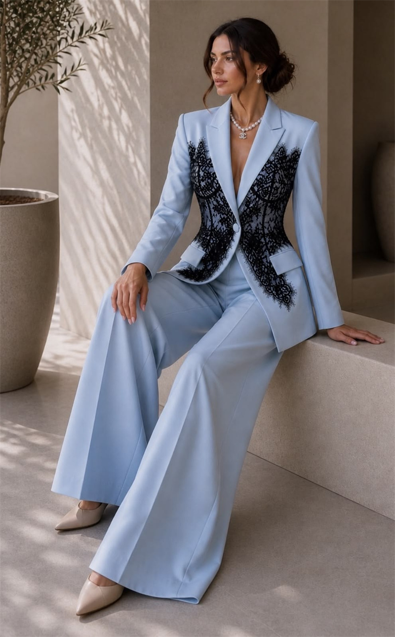 Модный синий женский костюм-дв – обзор и цена Women Formal Wear Trousers