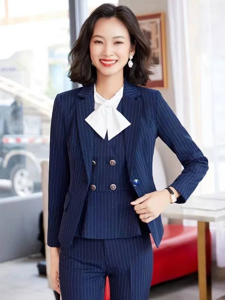 Модные полосатые деловые костю – обзор и цена Women Formal Wear Interview