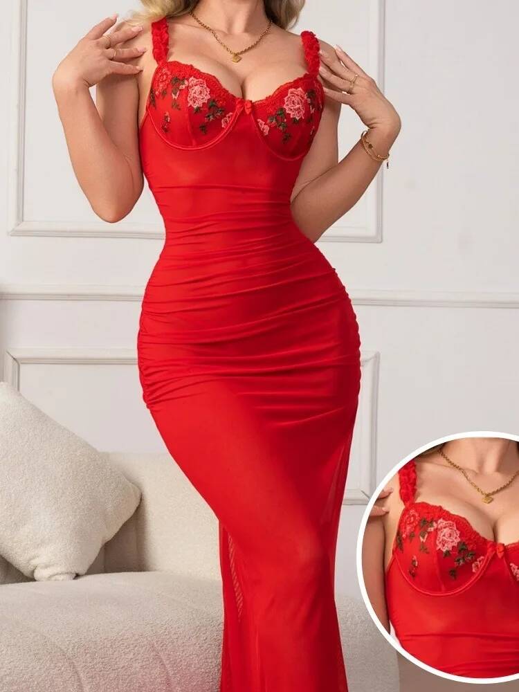 Красное платье со рюшами и бре – обзор и цена Women Formal Wear H&M