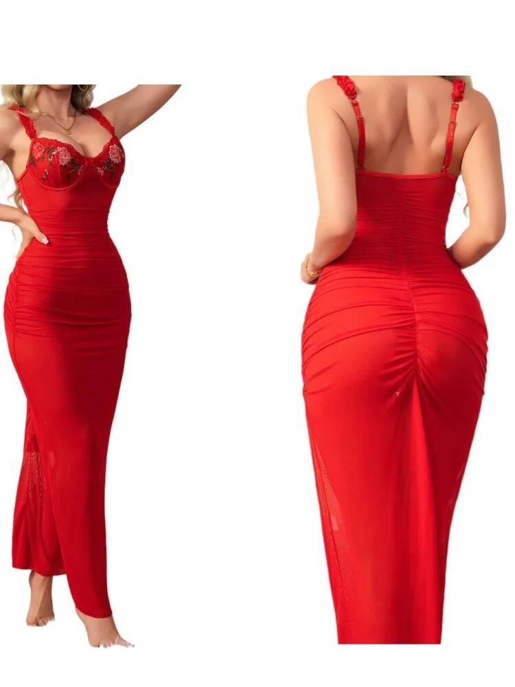 Красное платье со рюшами и бре – обзор и цена Women Formal Wear H&M
